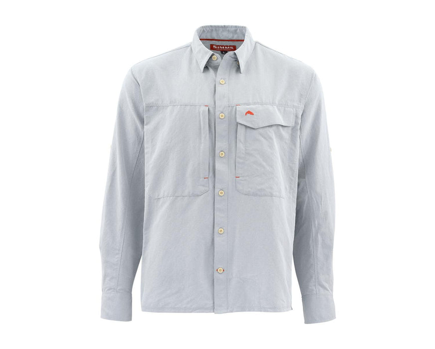 Simms Fishing Shirt Mens XL Long Sleeve Button Up White Vented Lightweight